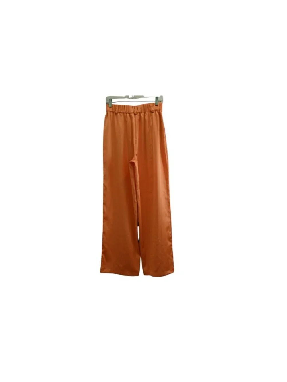 House of Harlow 1960 Satin Wide Leg High Rise Pants Orange Sz S Trousers Glam